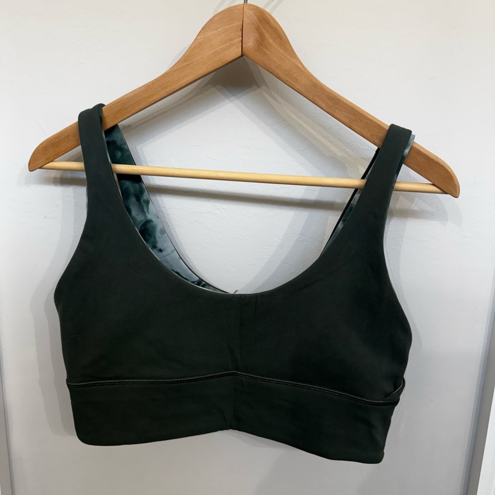 Lululemon Green and Tie-Dye Reverisble Sports Bra